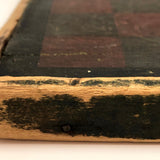 Beautiful 19th C. Primitive Red, Green, Black Painted Checkerboard