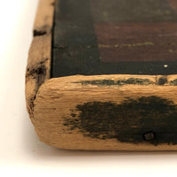 Beautiful 19th C. Primitive Red, Green, Black Painted Checkerboard
