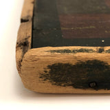 Beautiful 19th C. Primitive Red, Green, Black Painted Checkerboard