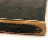 Beautiful 19th C. Primitive Red, Green, Black Painted Checkerboard