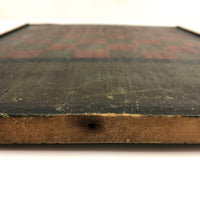 Beautiful 19th C. Primitive Red, Green, Black Painted Checkerboard