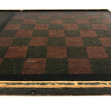 Beautiful 19th C. Primitive Red, Green, Black Painted Checkerboard