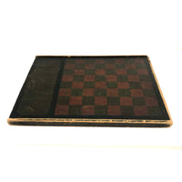 Beautiful 19th C. Primitive Red, Green, Black Painted Checkerboard