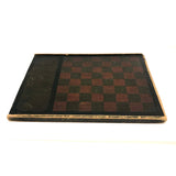 Beautiful 19th C. Primitive Red, Green, Black Painted Checkerboard