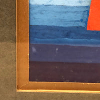 Mid-Century Gouache on Paper, Unsigned Abstraction in Period Frame