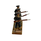Three Old Painted Lead Royal Navy Sailors with Bayonettes Lined Up in a Row