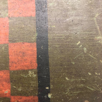 Beautiful 19th C. Primitive Red, Green, Black Painted Checkerboard