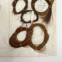 Annotated Collected Hair Locks Stitched to Paper with Handwritten Names and Notes #1, 1866