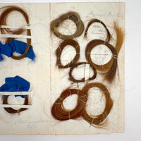 Annotated Collected Hair Locks Stitched to Paper with Handwritten Names and Notes #1, 1866