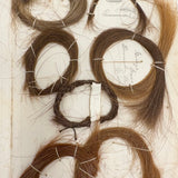 Annotated Collected Hair Locks Stitched to Paper with Handwritten Names and Notes #1, 1866
