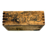As Found: Collection of Old Carved Wooden Dice in Goodyear Rapid Needles Box