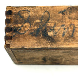 As Found: Collection of Old Carved Wooden Dice in Goodyear Rapid Needles Box