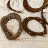 Annotated Collected Hair Locks Stitched to Paper with Handwritten Names and Notes #1, 1866