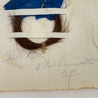 Annotated Collected Hair Locks Stitched to Paper with Handwritten Names and Notes #1, 1866