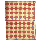 Favorite Ever Antique Child's Quilt with Heart Border and Monogram on Reverse