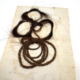 Gestural Pair of Victorian Mounted Hair Samples, Annotated, 1860s