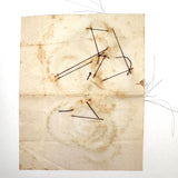 Gestural Pair of Victorian Mounted Hair Samples, Annotated, 1860s