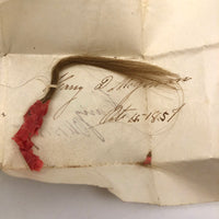 Exactly As Found: 1850s Envelop Filled with Seven Wrapped and Labeled Hair Samples