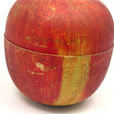 SOLD Beautiful Condition Old Turned Wooden Red Apple Box