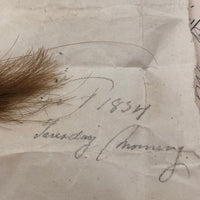Exactly As Found: 1850s Envelop Filled with Seven Wrapped and Labeled Hair Samples
