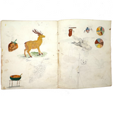 Caleb Cope's Most Wonderful Earlyish 19th Century Notebook with Many Watercolors and Schoolwork