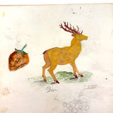 Caleb Cope's Most Wonderful Earlyish 19th Century Notebook with Many Watercolors and Schoolwork