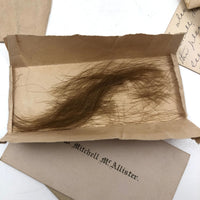 Exactly As Found: 1850s Envelop Filled with Seven Wrapped and Labeled Hair Samples