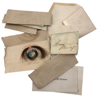 Exactly As Found: 1850s Envelop Filled with Seven Wrapped and Labeled Hair Samples