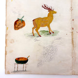 Caleb Cope's Most Wonderful Earlyish 19th Century Notebook with Many Watercolors and Schoolwork