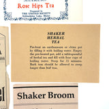 Mixed Lot of Shaker Paper Labels, 19th Century to Later 20th