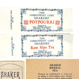 Mixed Lot of Shaker Paper Labels, 19th Century to Later 20th