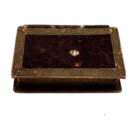 Nettie's Momentos: c. 1830s Marbled Paper Heart and Hair Braid in Book Shaped Mirrored Box