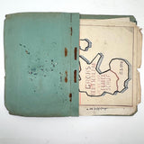 1938 German Geography Notebook with Tons of Notes and Many Hand-drawn Maps