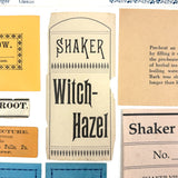 Mixed Lot of Shaker Paper Labels, 19th Century to Later 20th