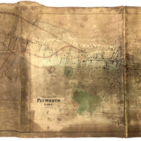 C. 1879 Large Canvas Backed Surveyor's Map of Plymouth MA with Hand-written Annotations