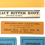 Mixed Lot of Shaker Paper Labels, 19th Century to Later 20th