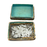 c. 1820s French GlassTopped Box with Two Figures and Interior Mirror
