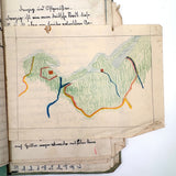 1938 German Geography Notebook with Tons of Notes and Many Hand-drawn Maps