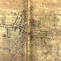 C. 1879 Large Canvas Backed Surveyor's Map of Plymouth MA with Hand-written Annotations