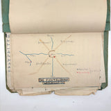 1938 German Geography Notebook with Tons of Notes and Many Hand-drawn Maps