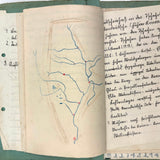 1938 German Geography Notebook with Tons of Notes and Many Hand-drawn Maps
