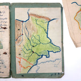 1938 German Geography Notebook with Tons of Notes and Many Hand-drawn Maps