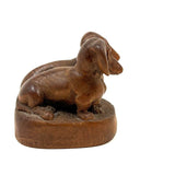 Wonderfully Done Diminutive Folk Carving of Pair of Dachshunds (2 Inches!)