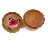 SOLD Well Worn, Very Painterly Old Red and Yellow Turned Wood Apple Box