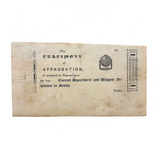 Testimony of Approbation for Maralyn, Unusual Early 19th Century Letterpress Reward of Merit