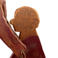 Very Sweet, Very Naive Antique Hand-carved Acrobat Toy Made by Neal, Fifth Grade