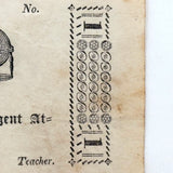 Testimony of Approbation for Maralyn, Unusual Early 19th Century Letterpress Reward of Merit