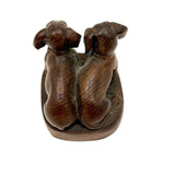 Wonderfully Done Diminutive Folk Carving of Pair of Dachshunds (2 Inches!)