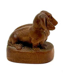 Wonderfully Done Diminutive Folk Carving of Pair of Dachshunds (2 Inches!)