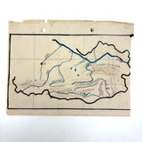 1938 German Geography Notebook with Tons of Notes and Many Hand-drawn Maps